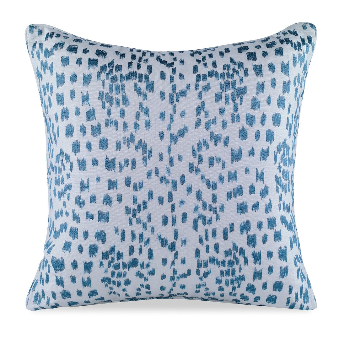 Les Touches Embroidered Pillow - Teal - Casey & Company