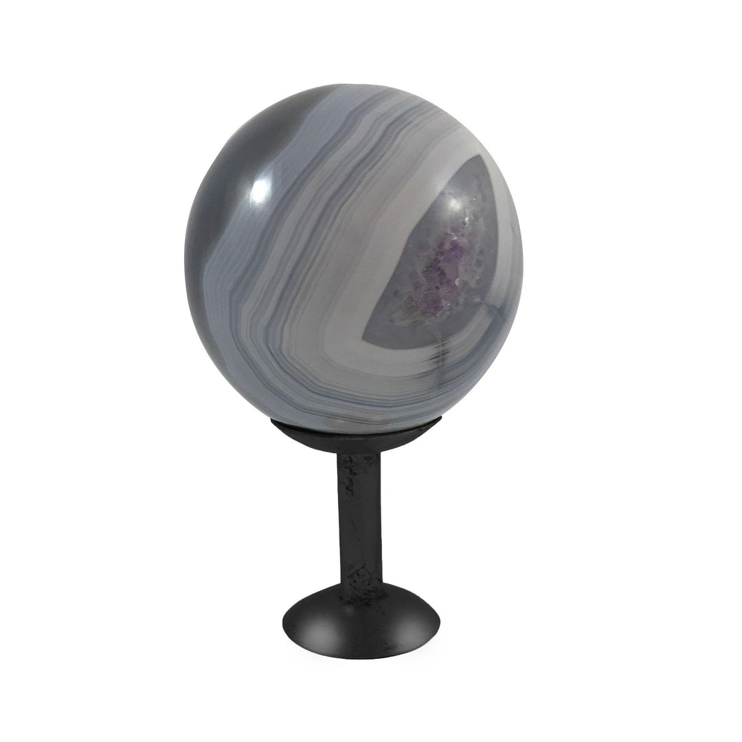 Nuno Agate Sphere On Stand, Natural - Casey & Company