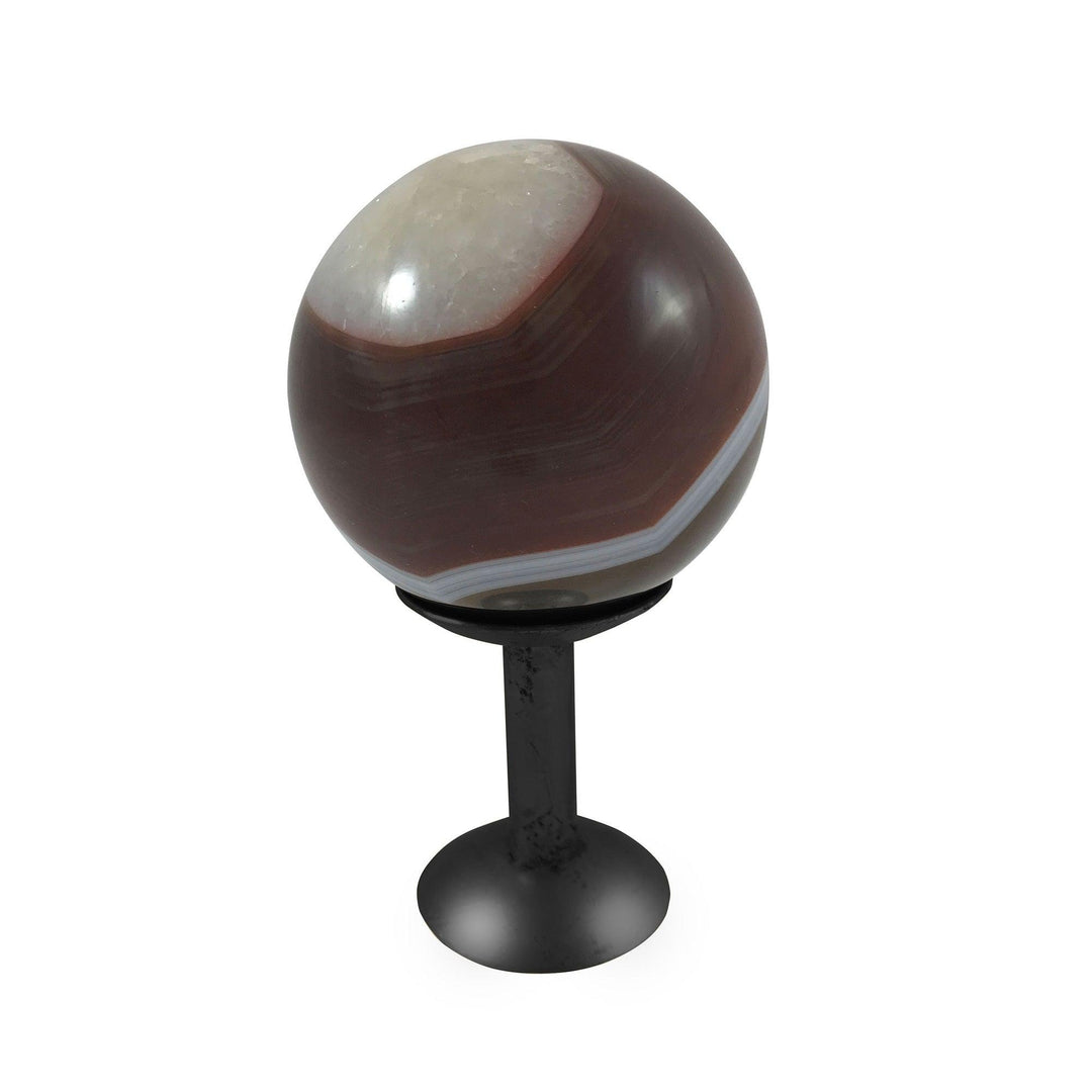 Nuno Agate Sphere On Stand, Red - Casey & Company