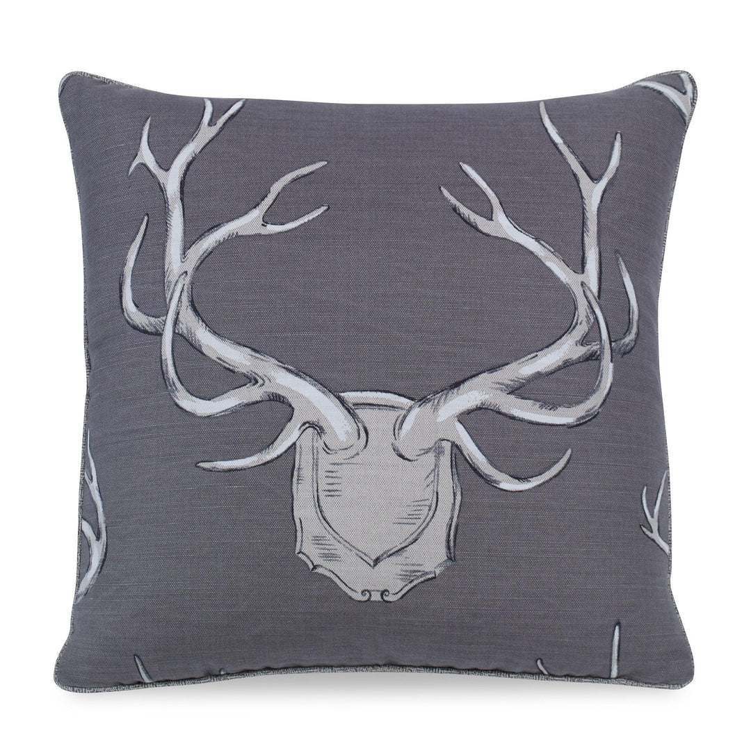 Antlers Pillow - Gray - Casey & Company