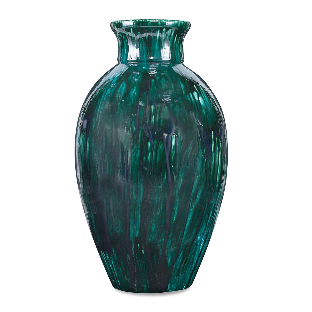 Stanford Vase - Peacock - Casey & Company