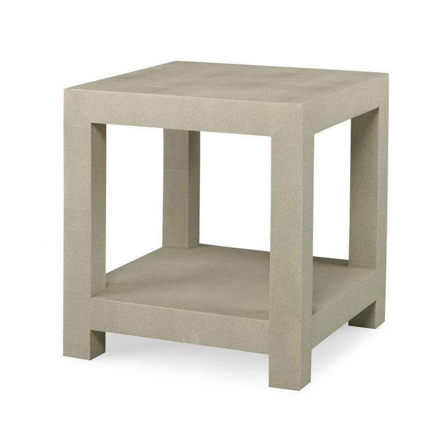 Ames Shagreen Side Table - Off White - Casey & Company