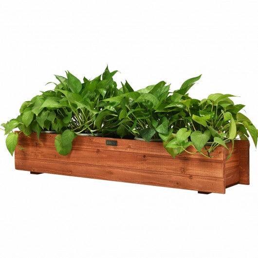 Wooden Decorative Planter Box for Garden Yard and Window - Color: Brown - Casey & Company